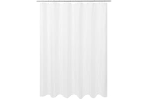 N&Y HOME Ultimate Waterproof Fabric Shower Curtain or Liner, Machine Washable, Breathable Fabric TPU Lining Bath Tub Shower Liner, White, 72x72 inch