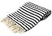 Black Striped Turkish Towel - Naturally Dyed 100% Cotton - 70x39 inches - Beach Towel Bath Pool Yoga Pilates Picnic Blanket Scarf Peshtemal Hammam Fouta