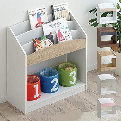 Amazon Co Jp 新色登場 幅73cm 絵本ラック Log ログ 5色対応 ブックラック 絵本棚 本棚 キッズラック ランドセル収納 おもちゃ収納 リビングラック 子供部屋 ウッドホワイト ピンク ホーム キッチン