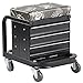 Gas Monkey Creeper Seat and Tool Box Combo - 3-Drawers Toolbox with 4 Rolling Casters - 450 Lbs Capacity
