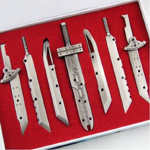 Final Fantasy Weapon Set,demountable 7 Pieces Final Fantasy Sword Weapon Model