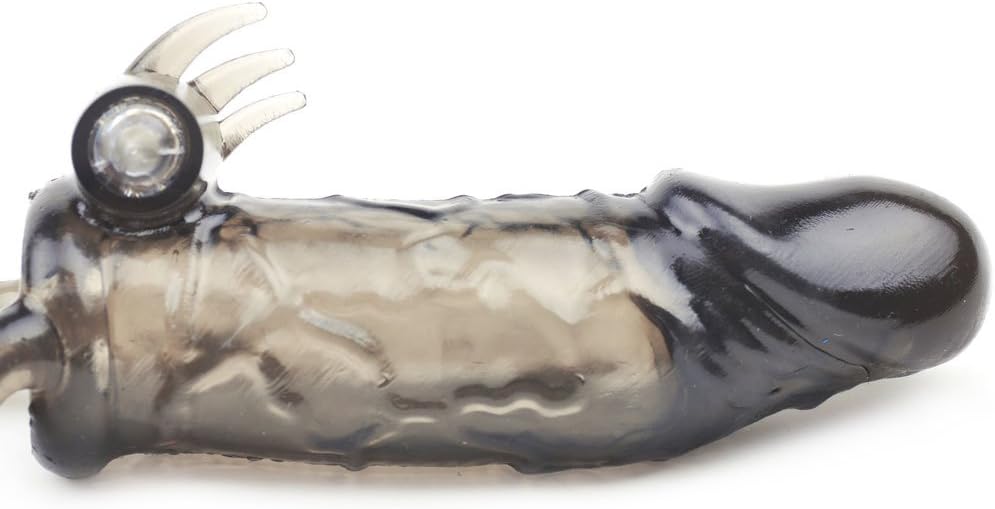 PleasureBox Black Vibrating Penis Sleeve Cock Ring with Added Rabbit Vibration Stimulator - Image 3