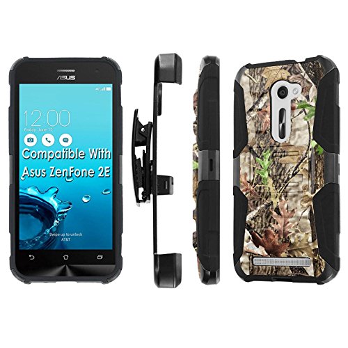 AT&T ASUS [ZenFone 2E] Armor Case [SlickCandy] [Black/Black] Heavy Duty Defender [Holster] [Kick Stand] Phone Case - [Hunter Tree Camouflage] for ASUS [ZenFone 2E]