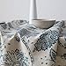 jinchan Linen Textured Tablecloth for Kitchen Jacobean Floral Printed Table Cover Linen Textured 1 Panel 51