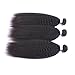 IMAYLI 8A Brazilian Kinky Straight Human Hair 3 Bundles(16 18 20 Total 300g) Yaki Human Hair Bundles 100% Unprocessed Brazilian Virgin Remy Human Hair Weave Extensions Natural Black