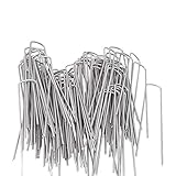 OuYi 50 Pack 6 Inch Sod and Fence Stake - Galvanized Garden Stakes Landscape Staples Anchoring Landscaping, Weed Barrier Fabric, Ground Cover OeGardenStaple_W_50_US