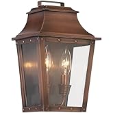 Acclaim Lighting 8423CP | Vintage Solid Copper Two Light Dimmable Wall Mounted Outdoor Wet Rated Lantern with Clear Glass | H