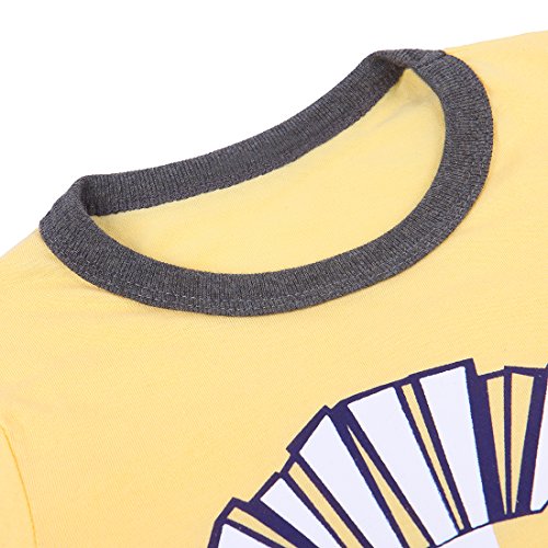 Neeseelily Baby Boy Short Sleeve T-Shirts and Shorts 2pcs Set Clothes (Yellow, 12-18 Months) - Thumbnail 2