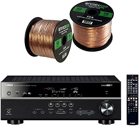 Yamaha RX-V577 - 7.2-Channel - Home Theater Bluetooth USB Stereo Receiver with Wi-Fi Network and Apple AirPlay - Bundle Combo With Enrock 50-Feet 16-Gauge Speaker Wire