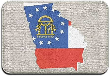 Georgia Outline Flag Non-Slip In/outdoor Doormats 4060 White
