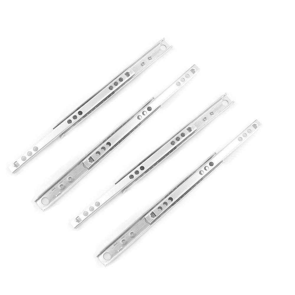 TOOLDO 2 Pairs of Metal Drawer Runners Draw Depth for 17mm Replacement Drawer Runners 17mm Wide x 310mm