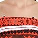 Quesera Women's Moana Costume Patterned Belt Tassel Skirt Set Outfit Halloween Cosplay Party Costume Red