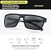 Tacloft Polarized Sunglasses for Men Driving Glasses Shades 62mm TR008 (Black White Frame/Black Lens)