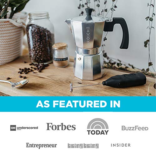 GROSCHE Milano Stovetop Espresso Maker Moka Pot 6 espresso Cup 9.3 oz, Silver Cuban Coffee