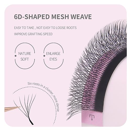 ANNAFRIS 6D W Eyelash Extension 0.07 D 8-15 mm Premade Fan Lash Russian Volume Fans Eyelashes 6D Eyelash Extension Professional(6D 0.07 D 8-15mm)