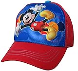 Disney Toddler Boys Mickey Mouse Character 3D Pop Baseball Cap, Red/Blue, Age 2-4