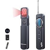 SIGNALFI Hidden Camera Detector,Upgraded Hidden Bug and Camera Detector, Bug & GPS Tracker Detector Portable Privacy Protector for Travel/Hotel/Car, Camera Detector Spy Camera Finder with LED (Black)