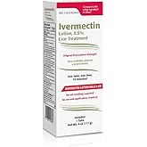 Ivermectin Lotion 0.5% Lice Treatment (4 Fl Oz) Fast-Acting 10-Minute Single Use, Prescription Strength Solution for Head Lice & Eggs, No Nit Combing Required, Adults & Kids 6 Months+