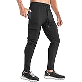 BROKIG Mens Cargo Workout Joggers Pants Tapered Gym Athletic Tactical Slim Sweatpants Men with Pockets