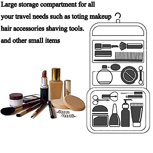 LAKIBOLE Toiletry Bag Multifunction Cosmetic Bag Portable Makeup Pouch Waterproof Travel Hanging Organizer Bag for Women Girls (Cactus&White)