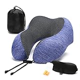 Travel Pillow, 100% Memory Foam Neck Pillow with