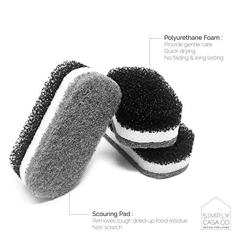 SIMPLYCASA Modern Kitchen Dish Cleaning Sponge Set of 3 /Non Scratch