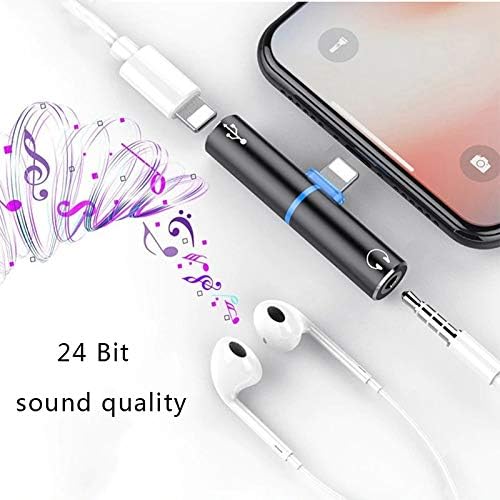 A3sprime 2-in 1 Splitter Adapter for Charging to 3.5mm for iPhone X 7 8 Plus Charge and Headphone Earphone Audio AUX Adapter