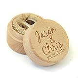 Personalized Rustic Wedding Ring Box Holder Custom Your Names and Date Wedding Ring Bearer Box