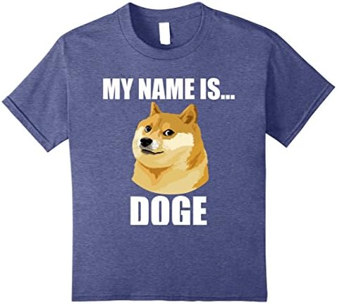 Kids My Name Is Doge Shirt 12 Heather Blue