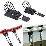 Rustark 50Pcs 2 Sizes Adjustable Self-Adhesive Nylon Cable Straps Cable Ties Cord Clamp for wire management, Large and Small 