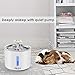 pedy Cat Water Fountain Stainless Steel, Automatic Pet Fountain with LED Light Switch & Water Level Window, Dog Water Dispenser with 2 Replacement Filter and Flower Silicone Mat, 81oz/2.4L