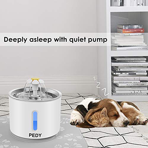 pedy Cat Water Fountain Stainless Steel, Automatic Pet Fountain with