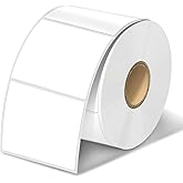 TuSamper Square Thermal Label Stickers, 2"x2" (50.8mm x 50.8mm) Compatible with Multiple Thermal Printers Self-Adhesive Square Direct Strong Adhesive Thermal Labels, White, 500 Sheets/Roll