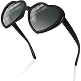 Deovige Heart Sunglasses for Women Vintage Fashion Accessories,UV400 Heart Shaped Glasses Love Sunglasses for Daily Wearing