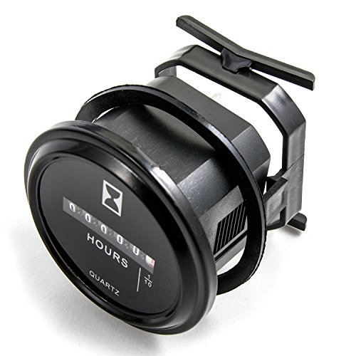 Waterproof 2" Quartz Round Hour Meter Gauge for Marine Boat Engine Automotive Motorcycle ATV Snowmobile John Deere Fork Lift CAT Tractor Generator Engine Mower