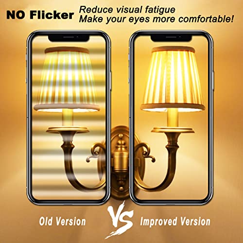 ALIDE E12 LED Candelabra Light Bulbs 6W C7,Replace E12 60 Watt Halogen Equivalent,Warm White 2700k T6 110V 120V Small Base E12 LED Bulbs for Ceiling Fan Chandelier Lighting,550lm(10Pack)