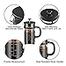 Chrider French Press Coffee Maker (34 oz 8 Cups) Coffee Press with 304 Stainless Steel Stand and 4 Filter Screens, Precise Scale Easy to Clean Durable Heat Resistant Borosilicate Glass - Black