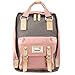 EXCPDT 14'' Waterproof Vintage College Backpack Laptop Backpack Light Weight Travel Backpack Carry on Bag for Women, Student, Fits up to 13.3 inches Laptop (Pink&Gray)