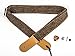 ZEALUX® Ukulele Strap Comfortable Cotton Linen & Leather Adjustable Uke Shoulder Strap Suit For All Ukulele & Little Gruitar (Dark Brown)