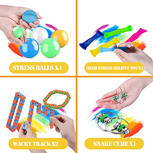 24 Pcs Fidget Toy Set, Cheap Sensory Fidget Toys Pack for Kids or