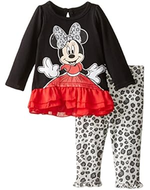 Baby Girls' Long Sleeve Minnie Fashion Top with Ruffle and Legging