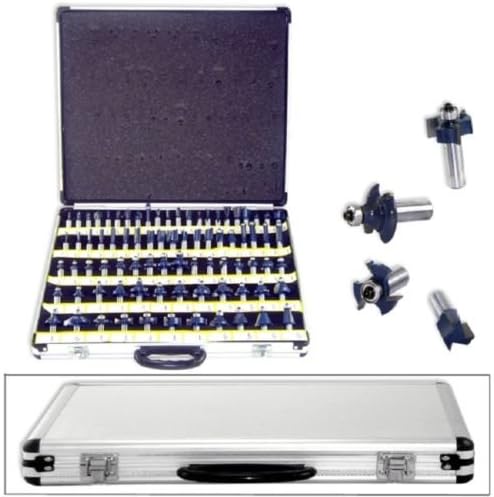 80pc 1/2" Shank Tungsten Carbide Router Bit Set w/CASE 2 Blade 3 Blade