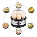 Egg Cooker, Aicok 7 Egg Capacity Egg Boiler, Soft Hard Boiled Egg Maker Included Steamer Poacher Removable Tray Rapid Egg Steamer Auto Shut Off Feature