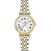 SHENGKE SK Fashion Crystal-Accented Watch for Women with Roman Numerals, Easy Read Dial Watch