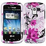 Purple Lily Hard Case Cover for LG Enlighten VS700 LG Optimus Slider LS700 LG Optimus Q