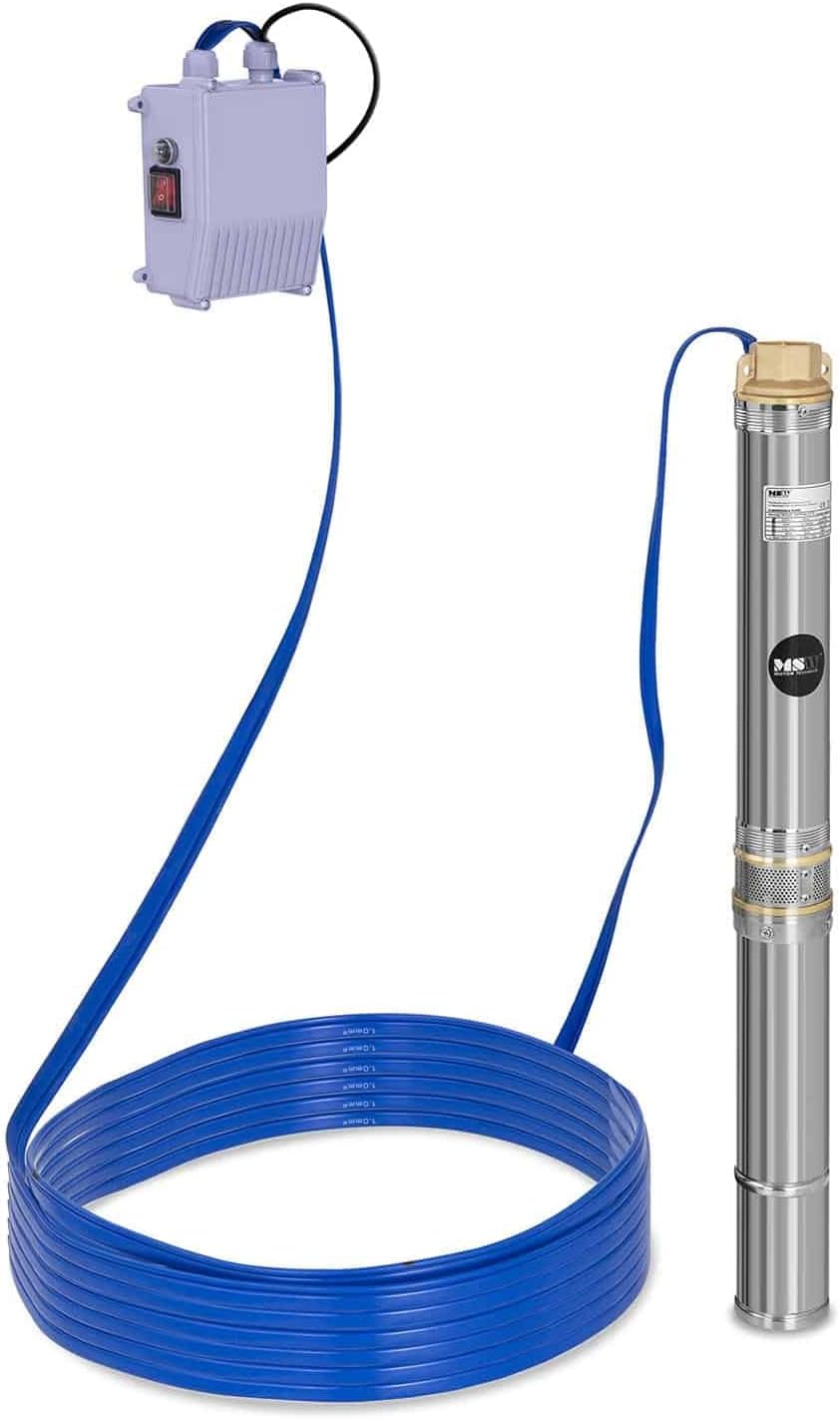 MSW Motor Technics Hillvert Submersible Deep Well Pump 3800 l/h 28m Stainless