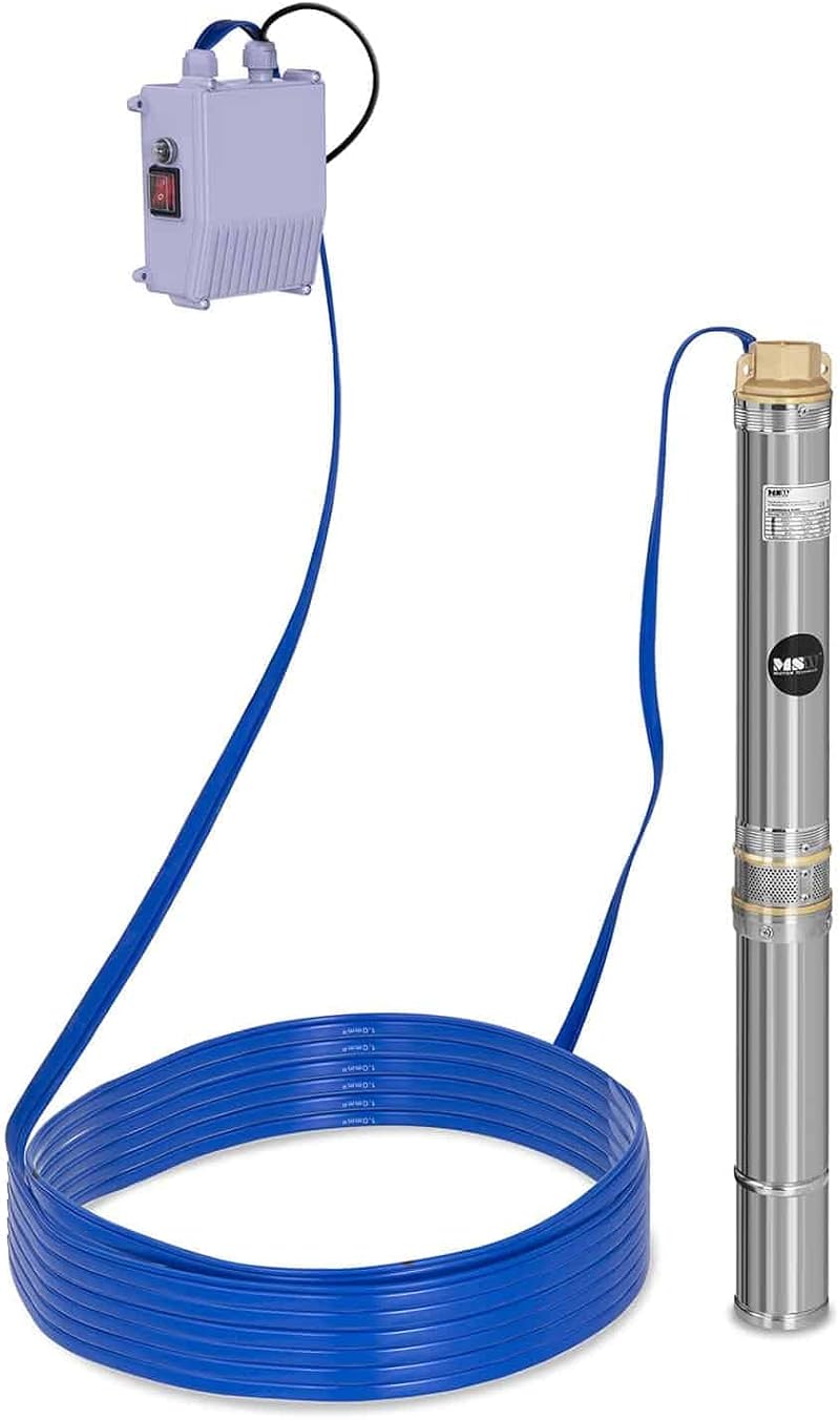 MSW Motor Technics Hillvert Submersible Deep Well Pump 3800 l/h 28m Stainless