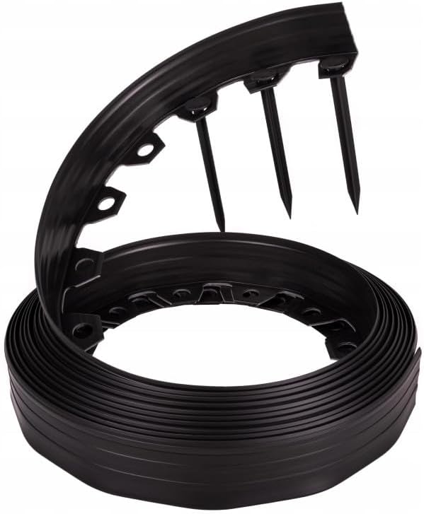 Cost Wise Midnight Black Lawn Edging 20 m Pack with 30 Pegs 40 mm High