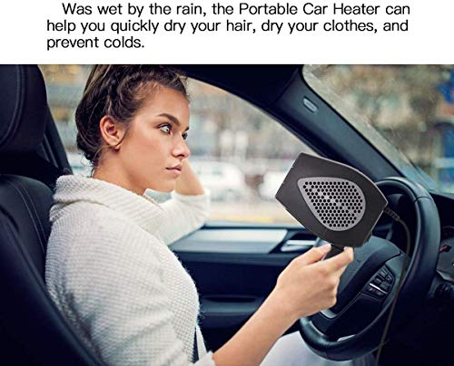 Car Heater, Portable Auto Electronic Heater Fan Fast Heating Defrost 12V 150W Car Defrost Defogger, Plug Adjustable Thermostat in Cigarette Lighter, 2 in 1 Heating/Cooling Function 3-Outlet (Black)