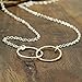 Two Tone 925 Sterling Silver & 14k Gold Filled Eternity Infinity Circles Necklace, 18
